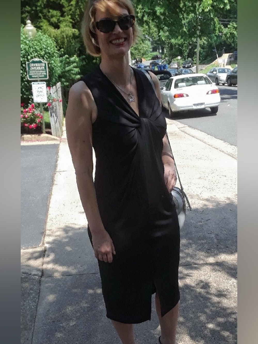 Neiman Marcus Black Ruched Maxi Dress
